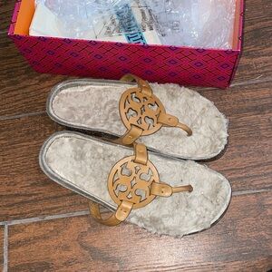 Tory Burch Miller Cloud natural brown calf leather with cork sole size 8.5